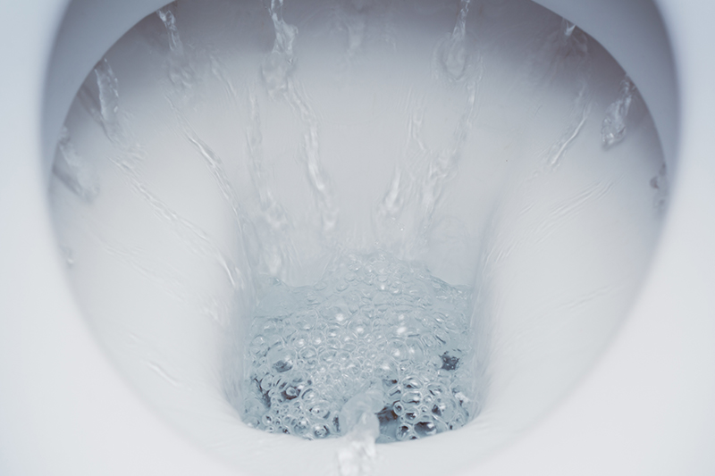 Watering running irregularly in a toilet
