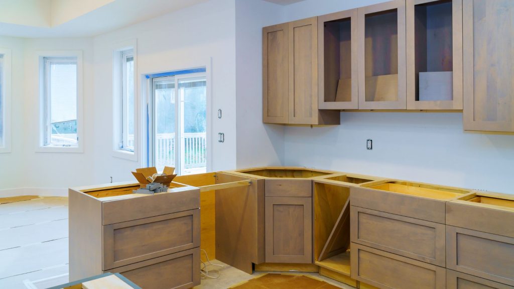 kitchen in the process of remodeling
