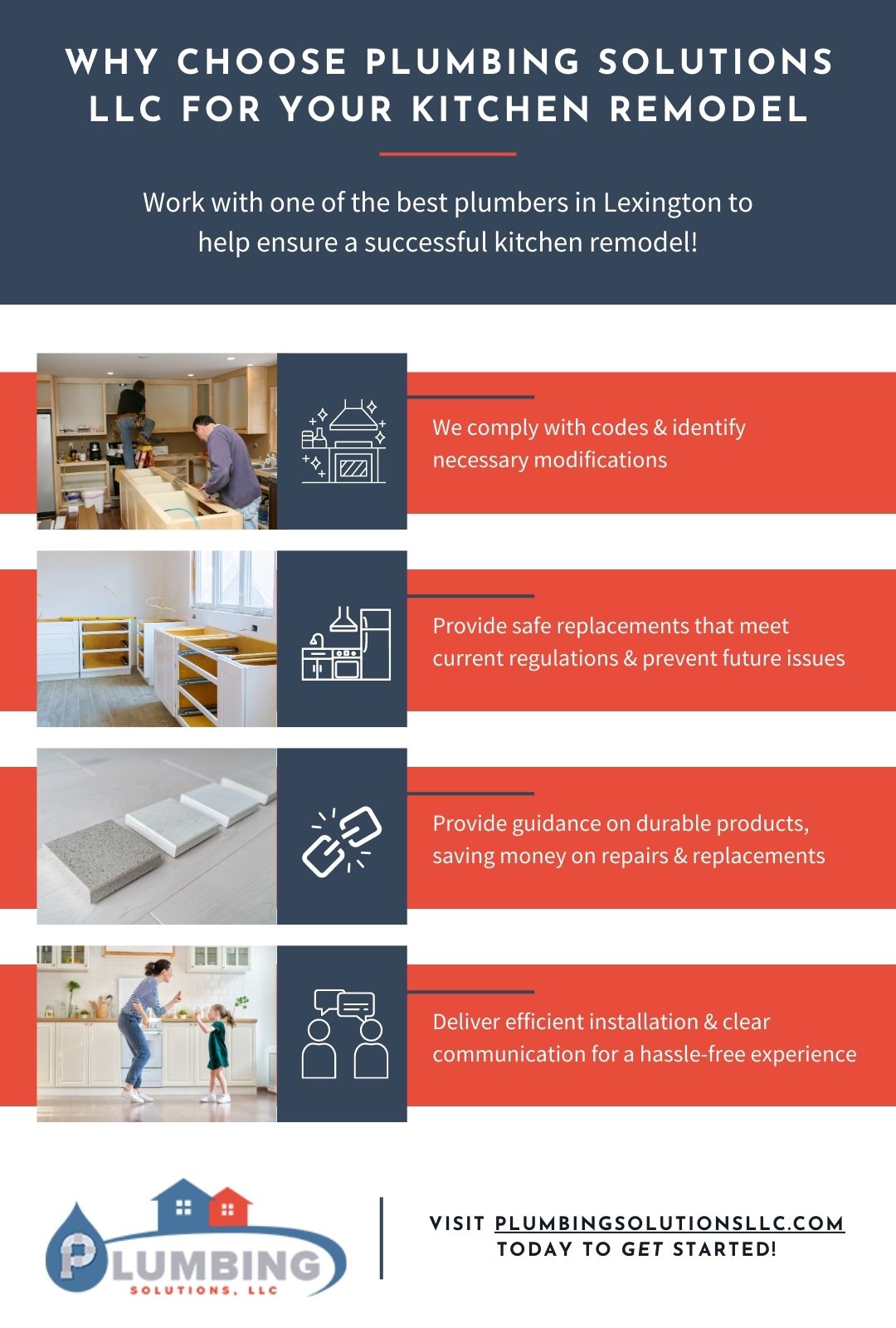 infographic about choosing Plumbing Solutions for kitchen remodel